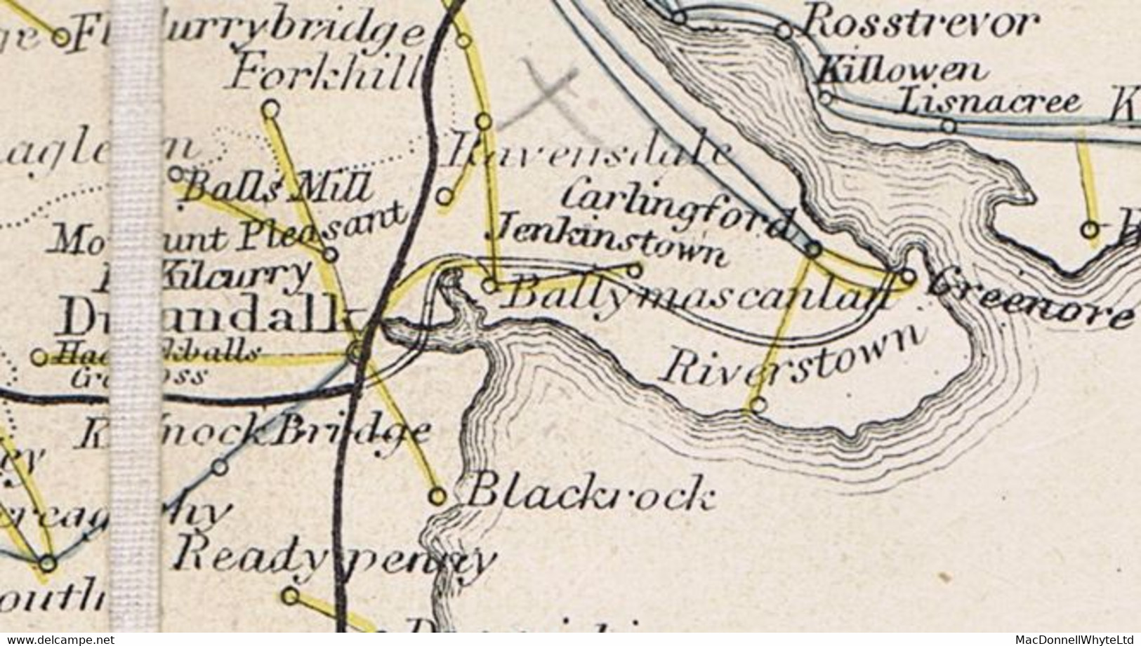 Ireland Louth Kilkenny 1820 Letter To Castlecomer With CARLINGFORD/60 Mileage, Octagonal MIDOUT, Missent - Vorphilatelie