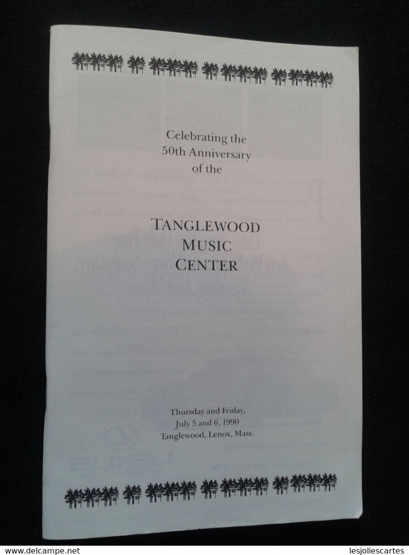 1990 TANGLEWOOD MUSIC CENTER 50TH ANNIVERSARY EVELYN LEAR CONCERT PROGRAM PROGRAMME - Programme