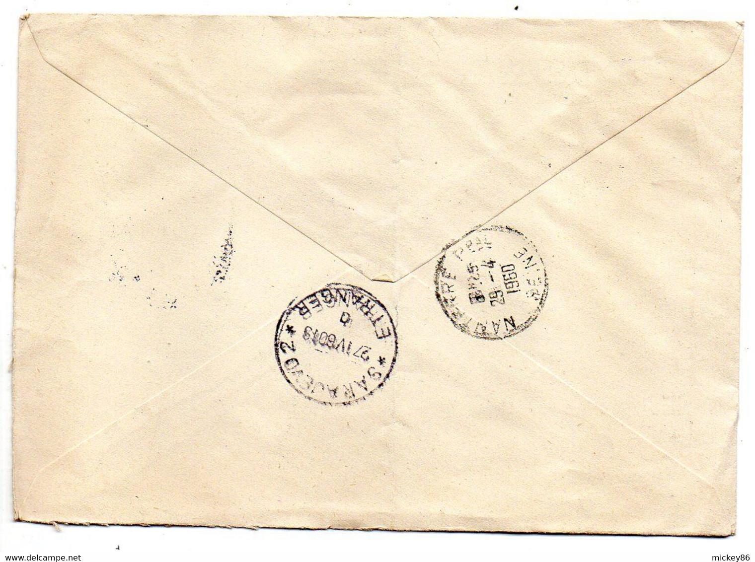 Yougoslavie--1960--lettre Recommandée Exprès SARAJEVO Pour NANTERRE-92(France)..timbres..cachet..BOSNA AUTO - Storia Postale