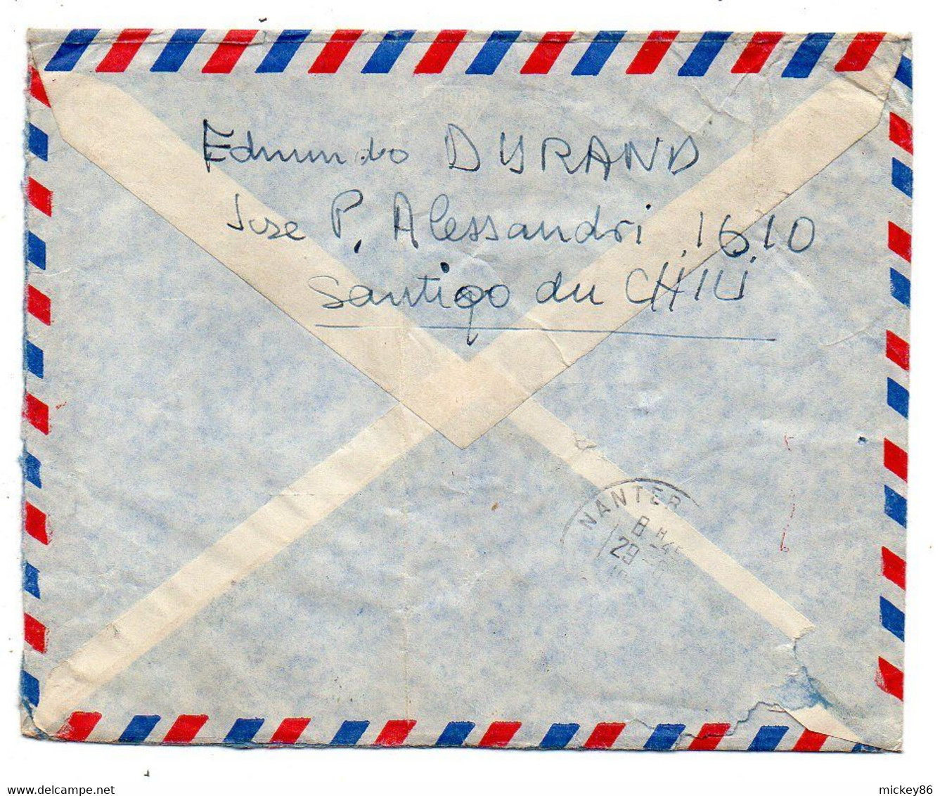 CHILI -1963--lettre Recommandée SANTIAGO  Pour NANTERRE - 92 (France)..timbres (avions..)  Sur Lettre..cachet - Cile