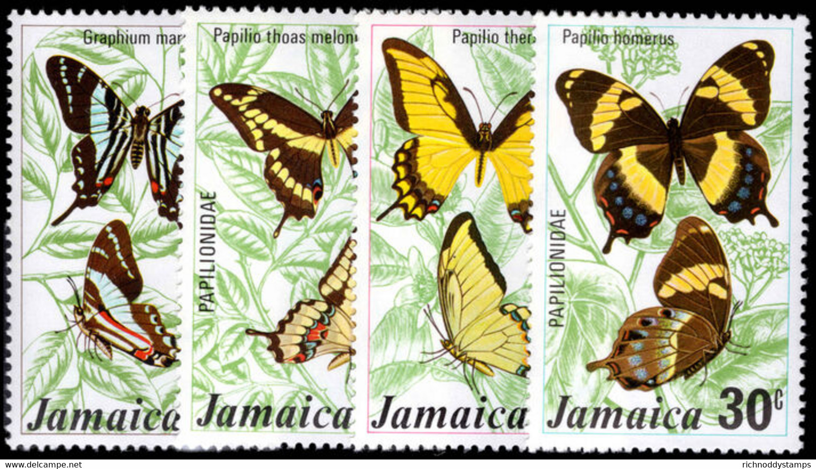 Jamaica 1975 Butterflies (1st Series) Unmounted Mint. - Kenya & Uganda