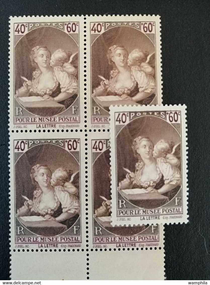 France 1939. N°446** Bloc De 4 Avec Faciale Et Légende En Carmin. Cote 2700€ - Nuevos