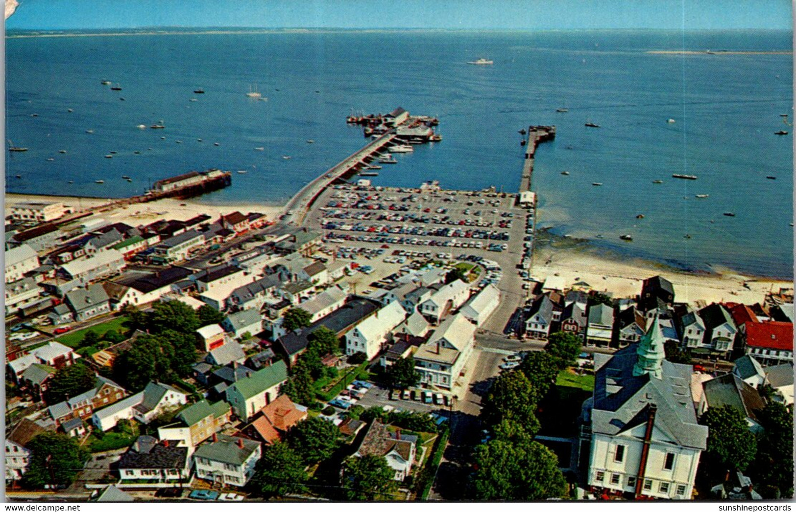 Massachusetts Cape Cod Provincetown View From Monument Showing Town Piers And Harbor - Cape Cod