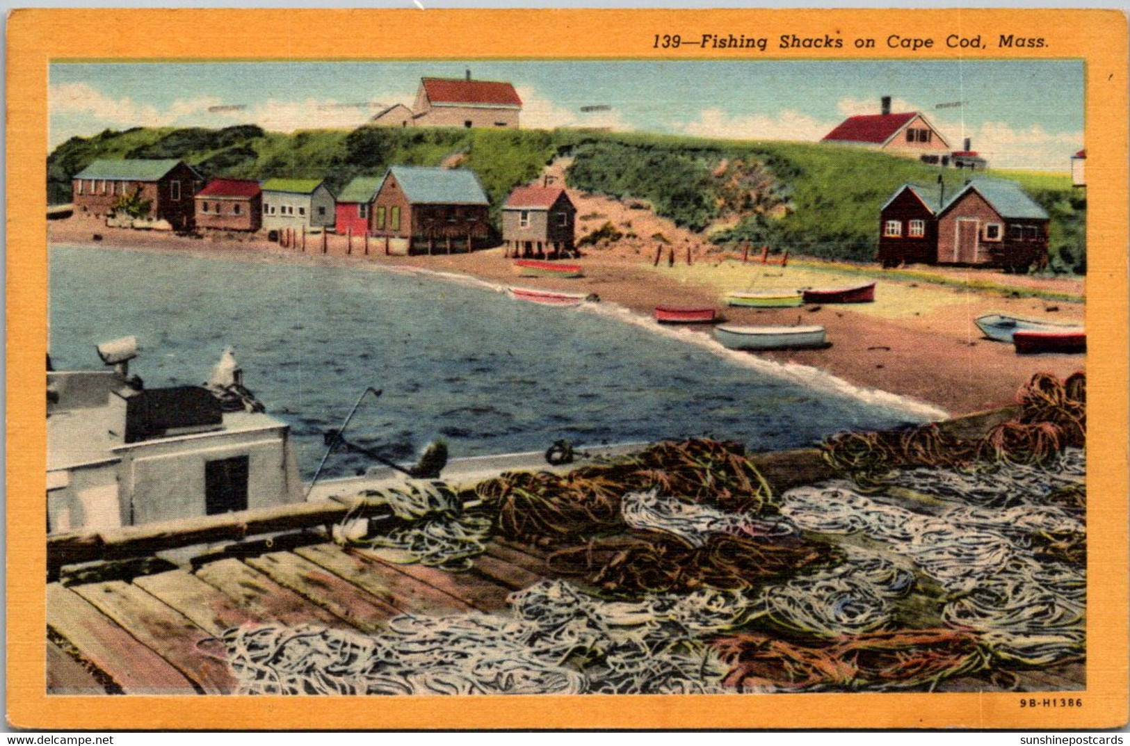 Massachusetts Cape Cod Fishing Smacks 1952 Curteich - Cape Cod