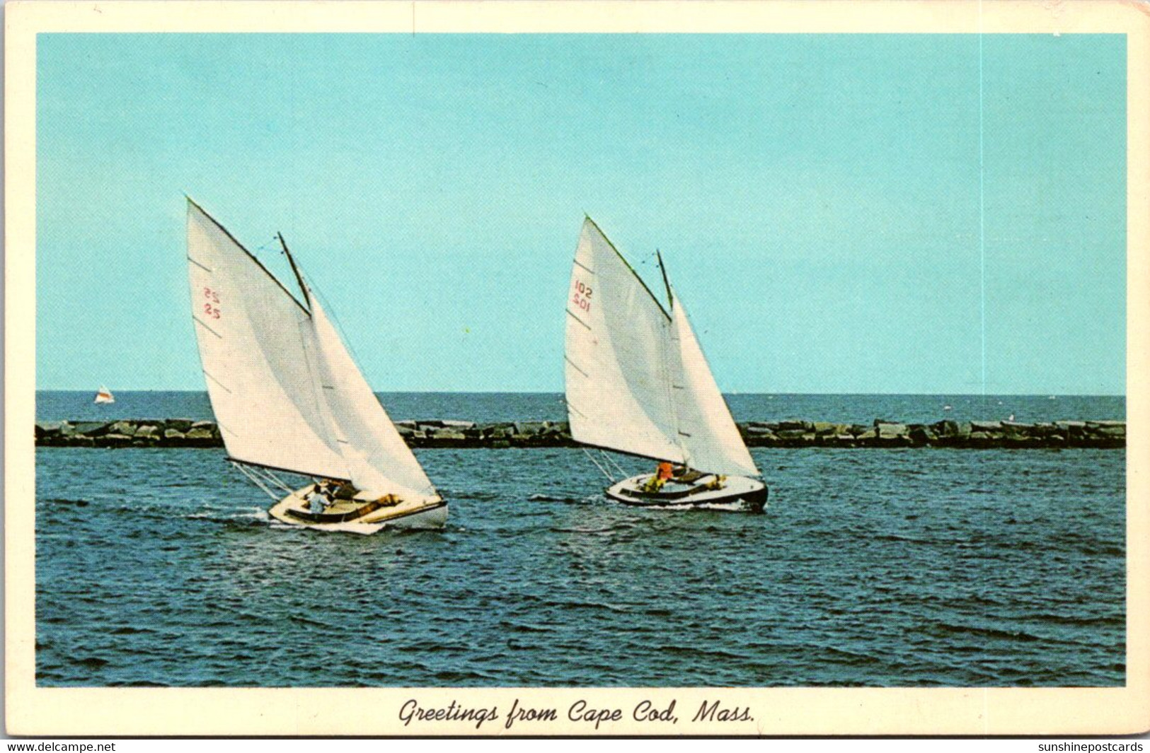 Massachusetts Cape Cod Greetings Sailboats Racing In Nantucket Sound - Cape Cod