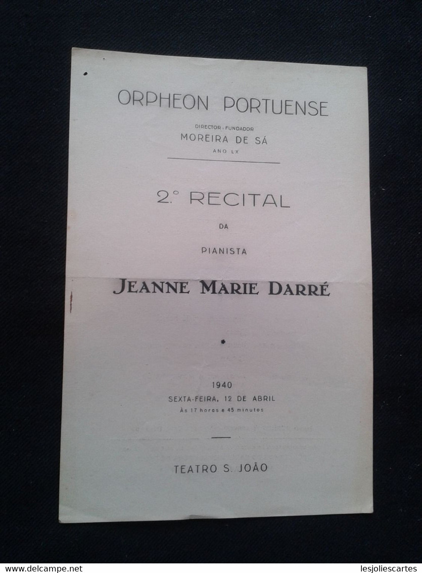 JEANNE MARIE DARRE PIANISTE KLAVIER PIANIST PIANO RECITAL CONCERT PROGRAMME PROGRAM - Programme