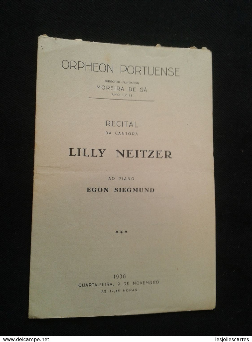 LILLY NEITZER ALTO EGON SIEGMUND PIANISTE KLAVIER PIANIST PIANO RECITAL CONCERT PROGRAMME PROGRAM - Programme