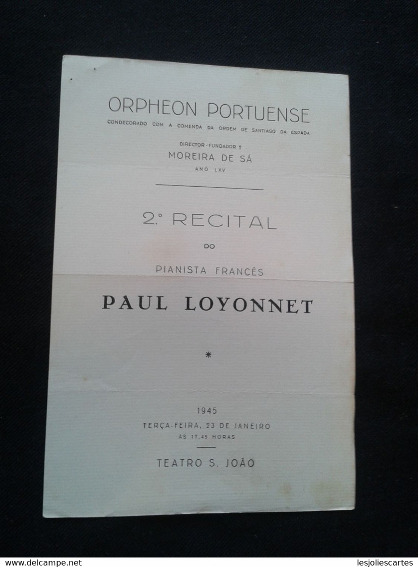 PAUL LOYONNET PIANISTE KLAVIER PIANIST PIANO RECITAL CONCERT PROGRAMME PROGRAM - Programme