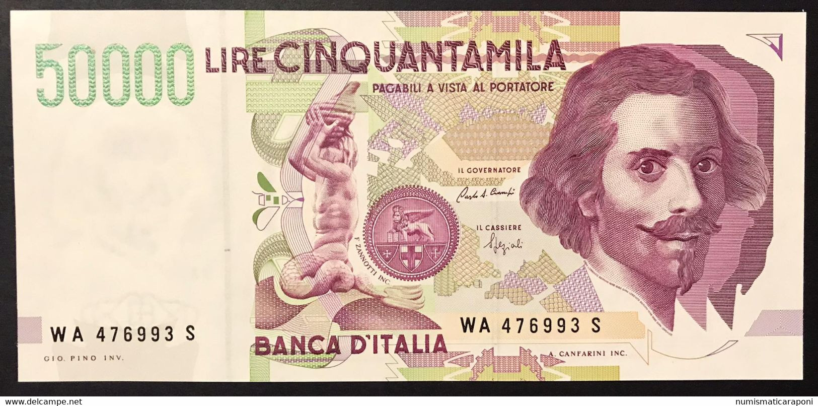 50000 Lire Gian Lorenzo Bernini II° Tipo Serie A 1992 Q.fds LOTTO 4314 - 50000 Lire