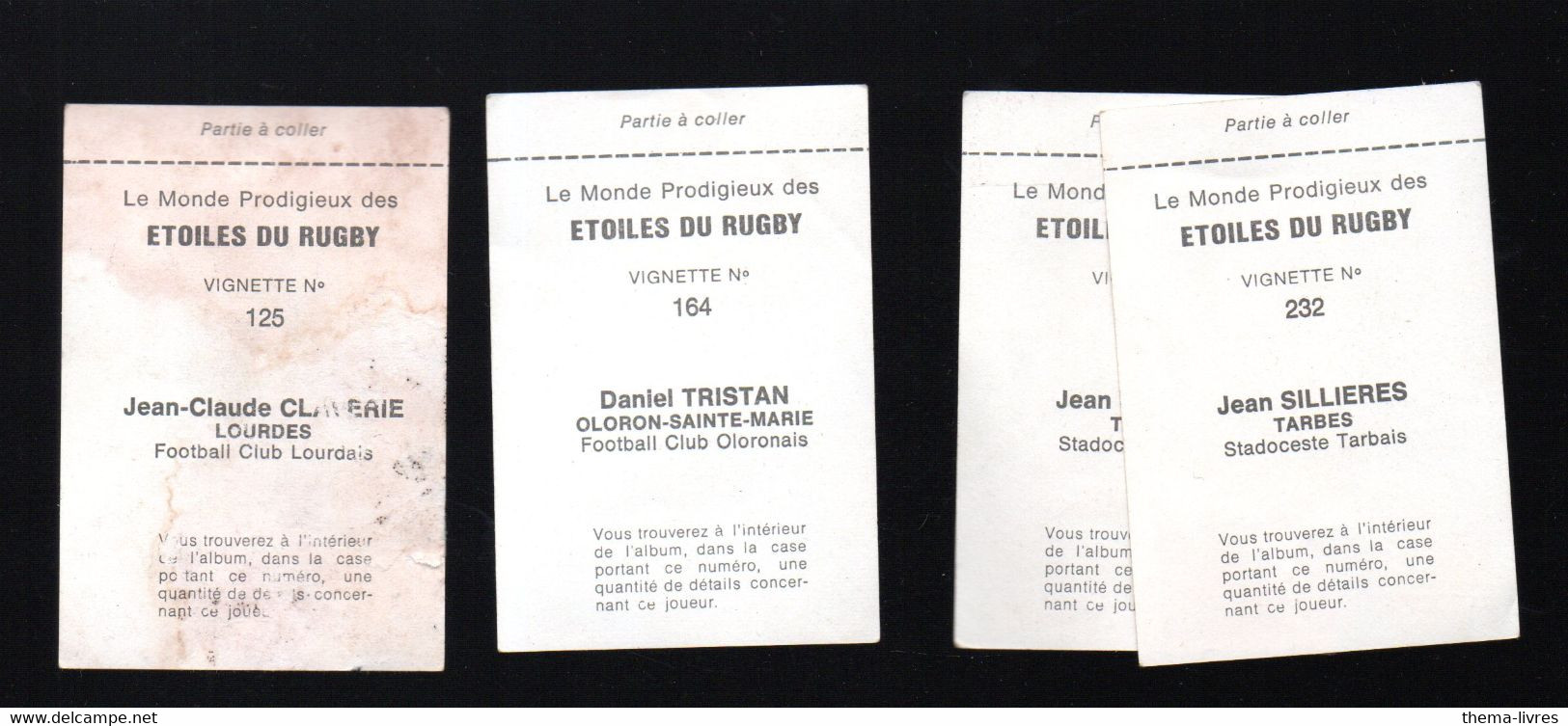 4 Images ETOILES  DU RUGBY  TARBES  (Sillières X2) OLORON (Tristan)  LOURDES (Claverie) (PPP40664) - Rugby