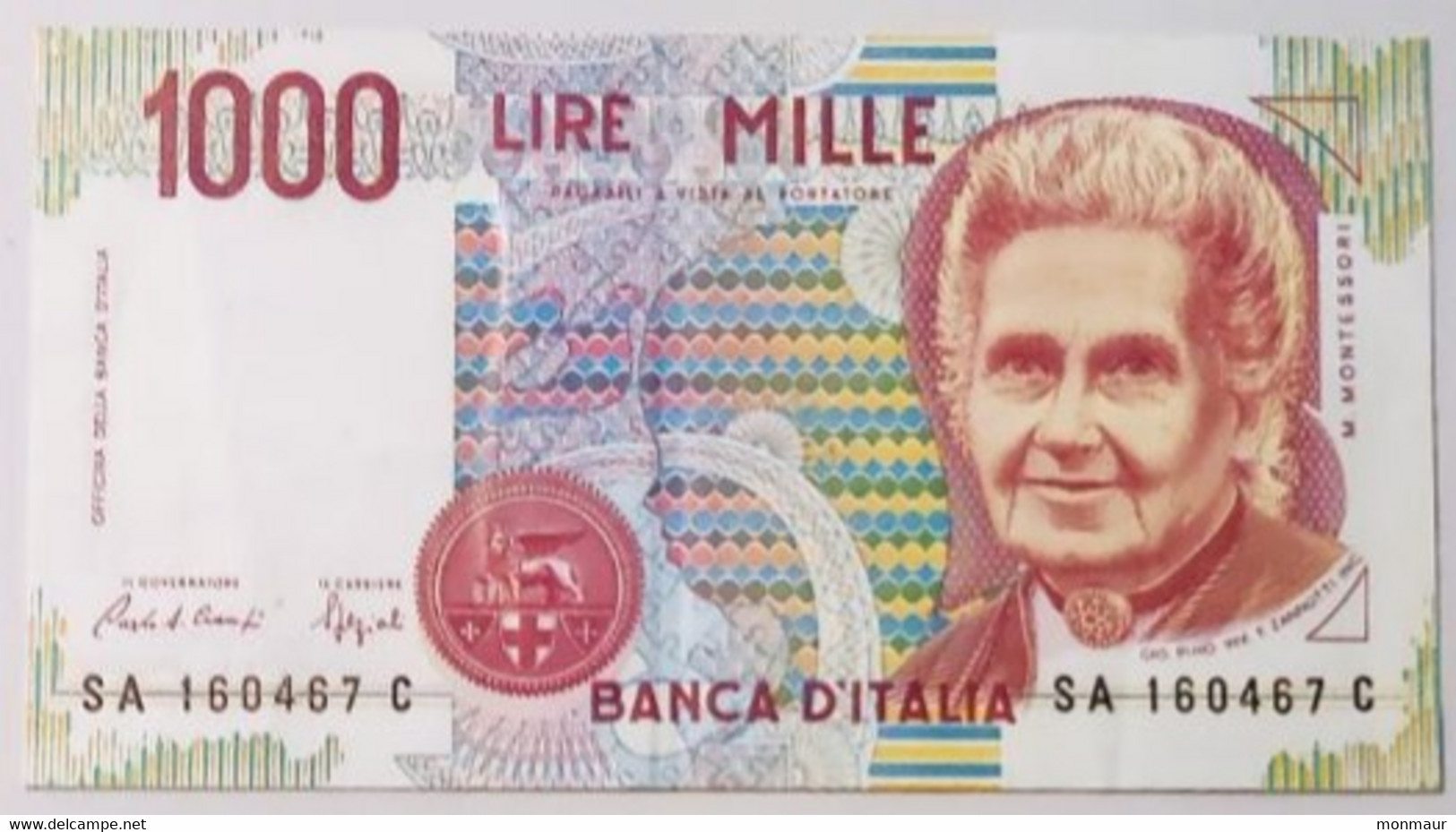 ITALIA   LIRE 1000   MONTESSORI - 1.000 Lire