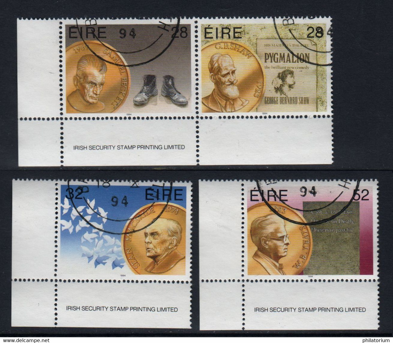 Eire, Irlande O; Yv 877, 878, 879, 880; Prix Nobel - Used Stamps