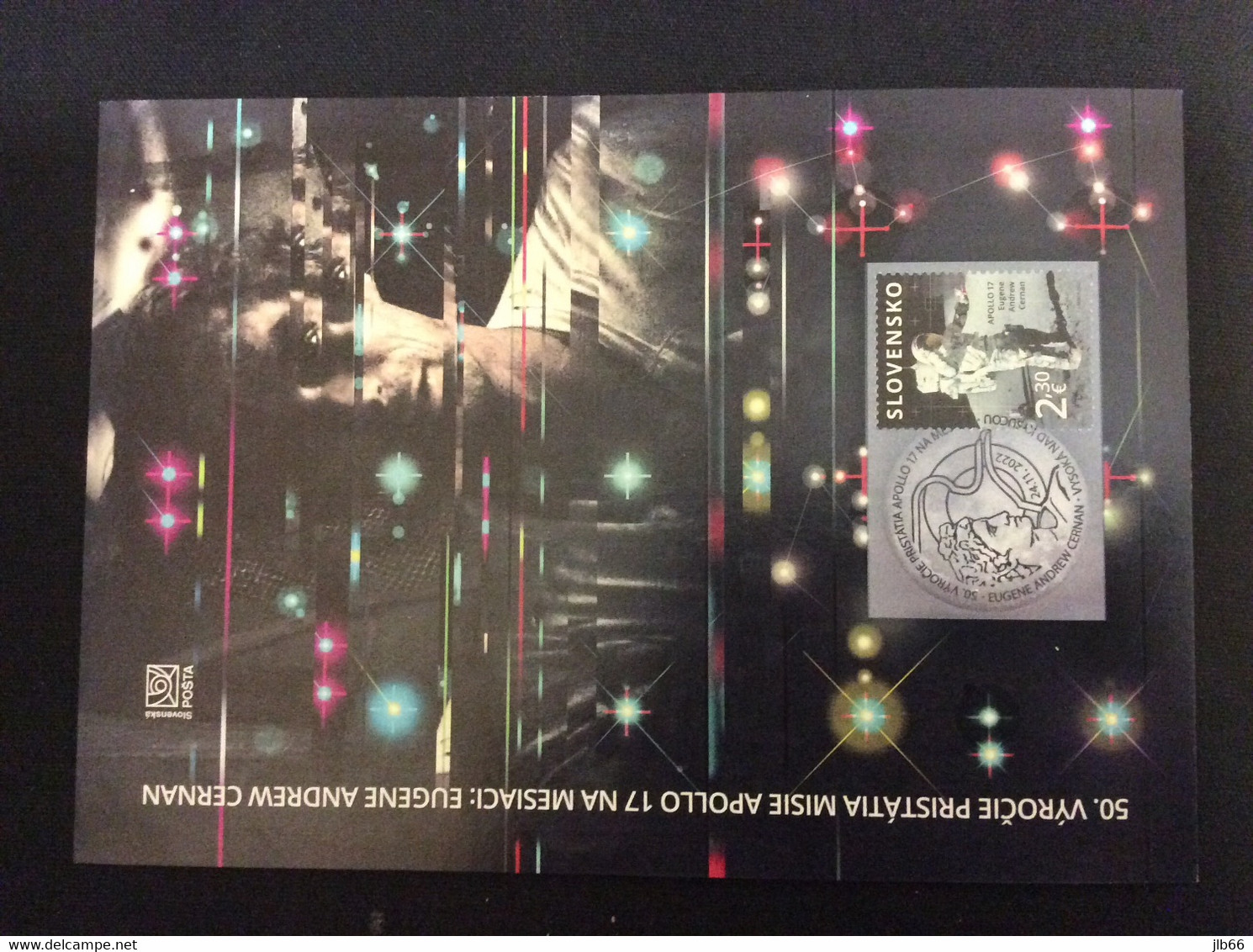 2022 PaL 83 Souvenir Sheet Grande Carte Maximum Mission Sur La Lune Apollo 17 Astronaute Slovaque Eugèn Cernan - Autres & Non Classés