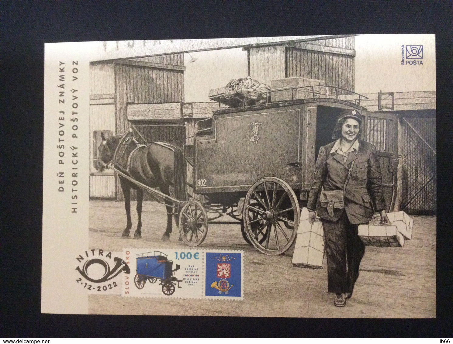 2022 Pofis NL  783 Souvenir Sheet Grande Carte Maximum Jour De La Poste Malle Postale Ancienne - Otros & Sin Clasificación