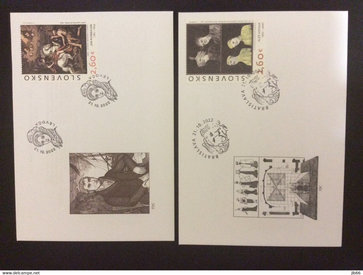 2022 Pofis 777/778 FDC  Art Sur Timbre Rombauer Saint Martin Et.Votova Orphée Et Eurydice - Covers & Documents