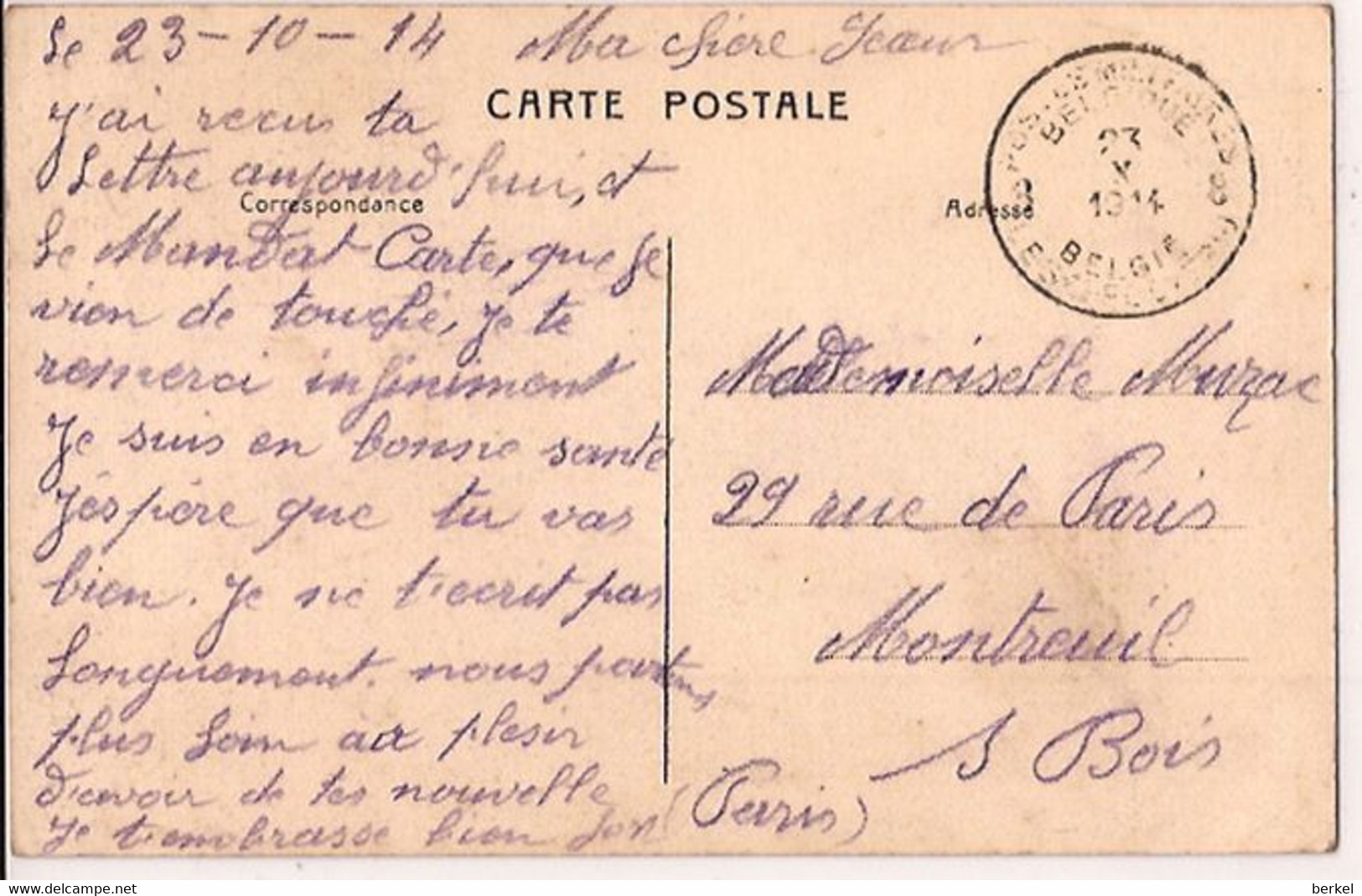 LO-RENIGE LOO  DRUKKERIJ GHYSSAERT Militair Verz Naar Paris 23-10-1914 Ref. 745 D1 - Lo-Reninge