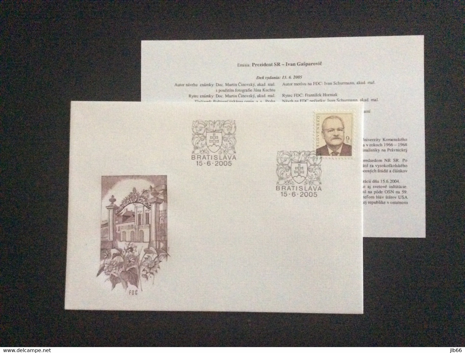 2005 Yvert 450 FDC 359 Président Ivan Gasparovic - Briefe U. Dokumente