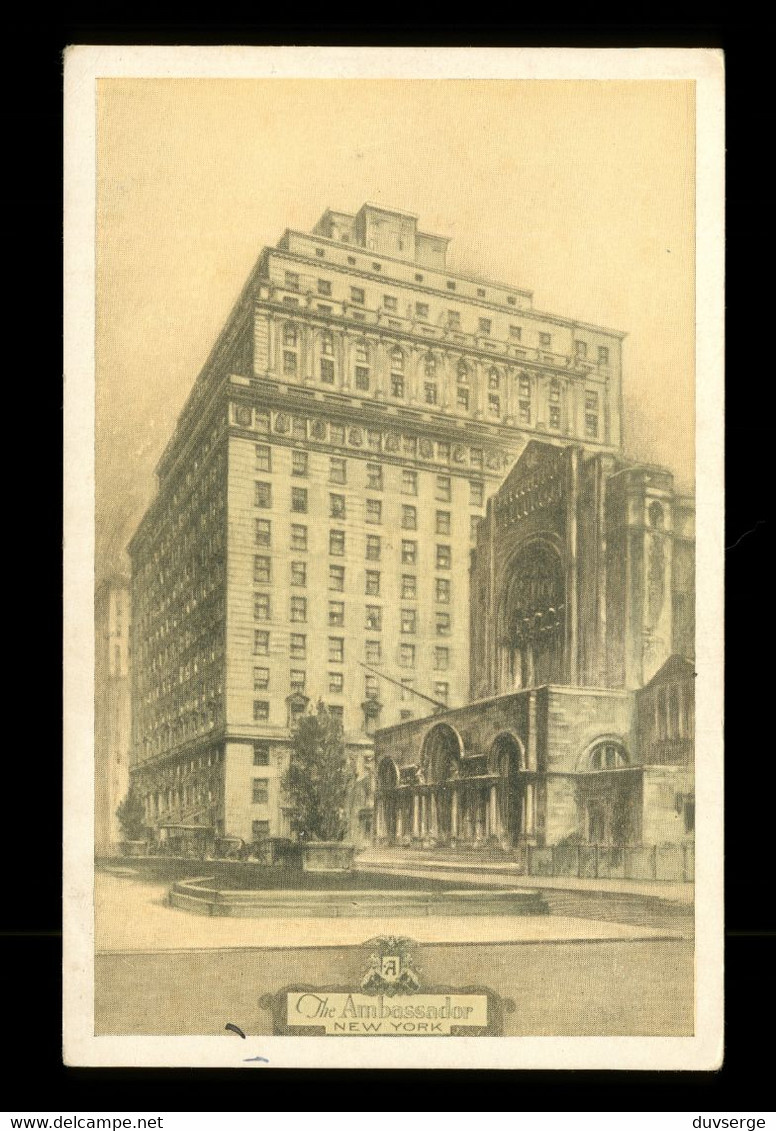 U;S.A. N.Y. New York City Ambassador Hotel   ( Format 8,7cm X 13,8cm ) - Cafés, Hôtels & Restaurants