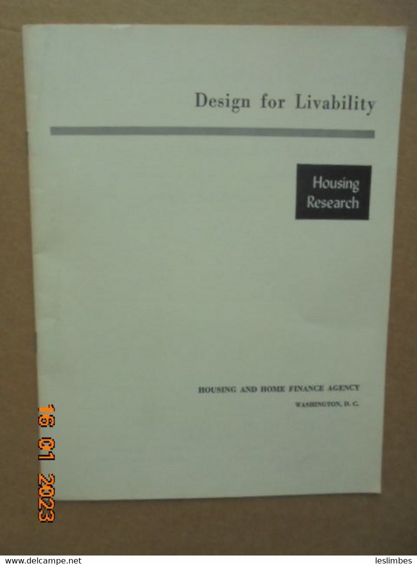 Housing Research Reprint Series No.12 (July 1951) : Design For Livability By Bernard Wagner - Architecture/ Design