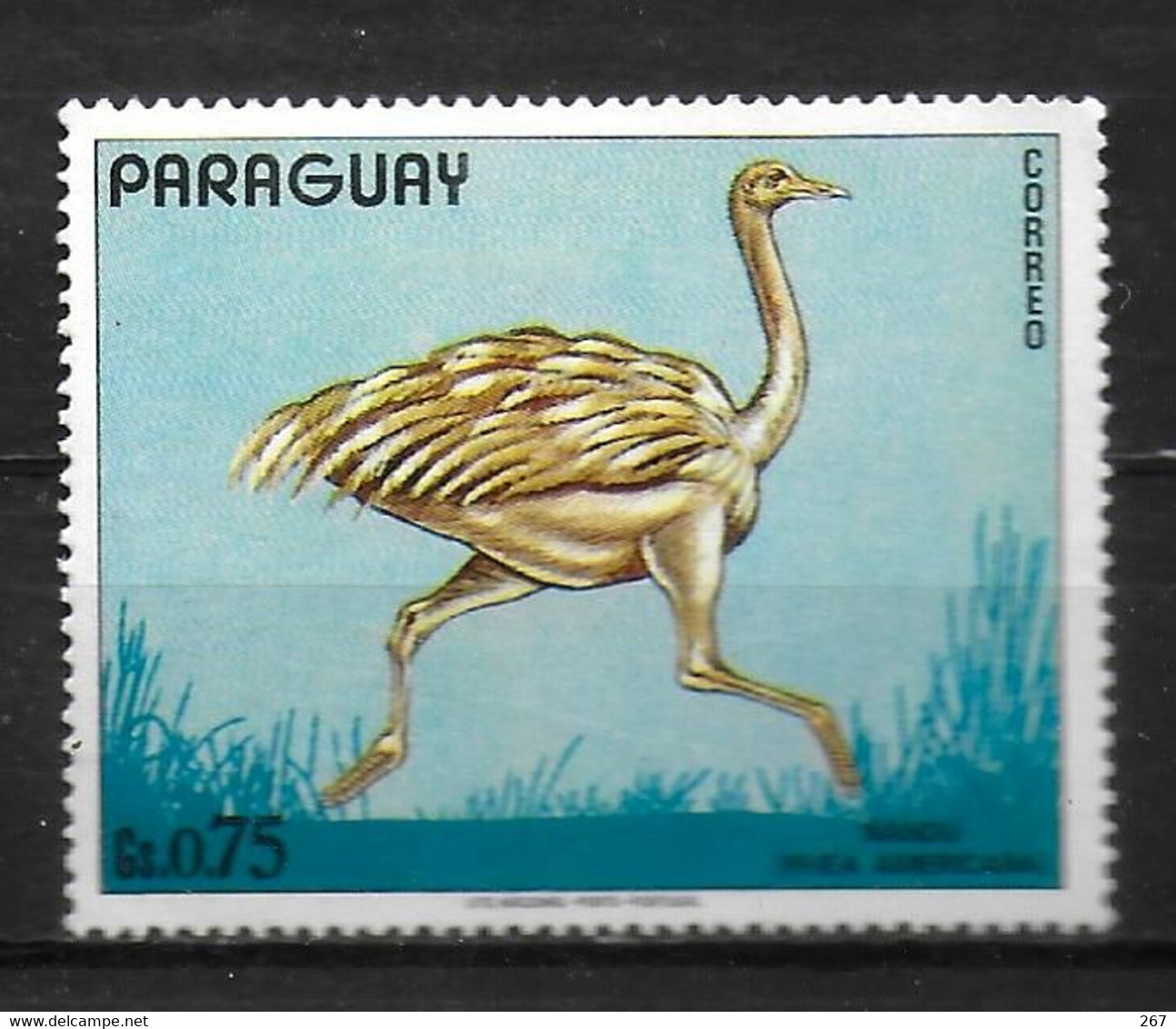 PARAGUAY  N° 1278 * *  Oiseaux Autruche - Struisvogels