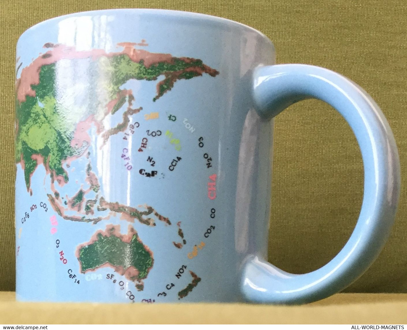 Porcelain Mug Global Warming Mug Earth's Greenhouse Gases And Hole In The Ozone - Andere & Zonder Classificatie