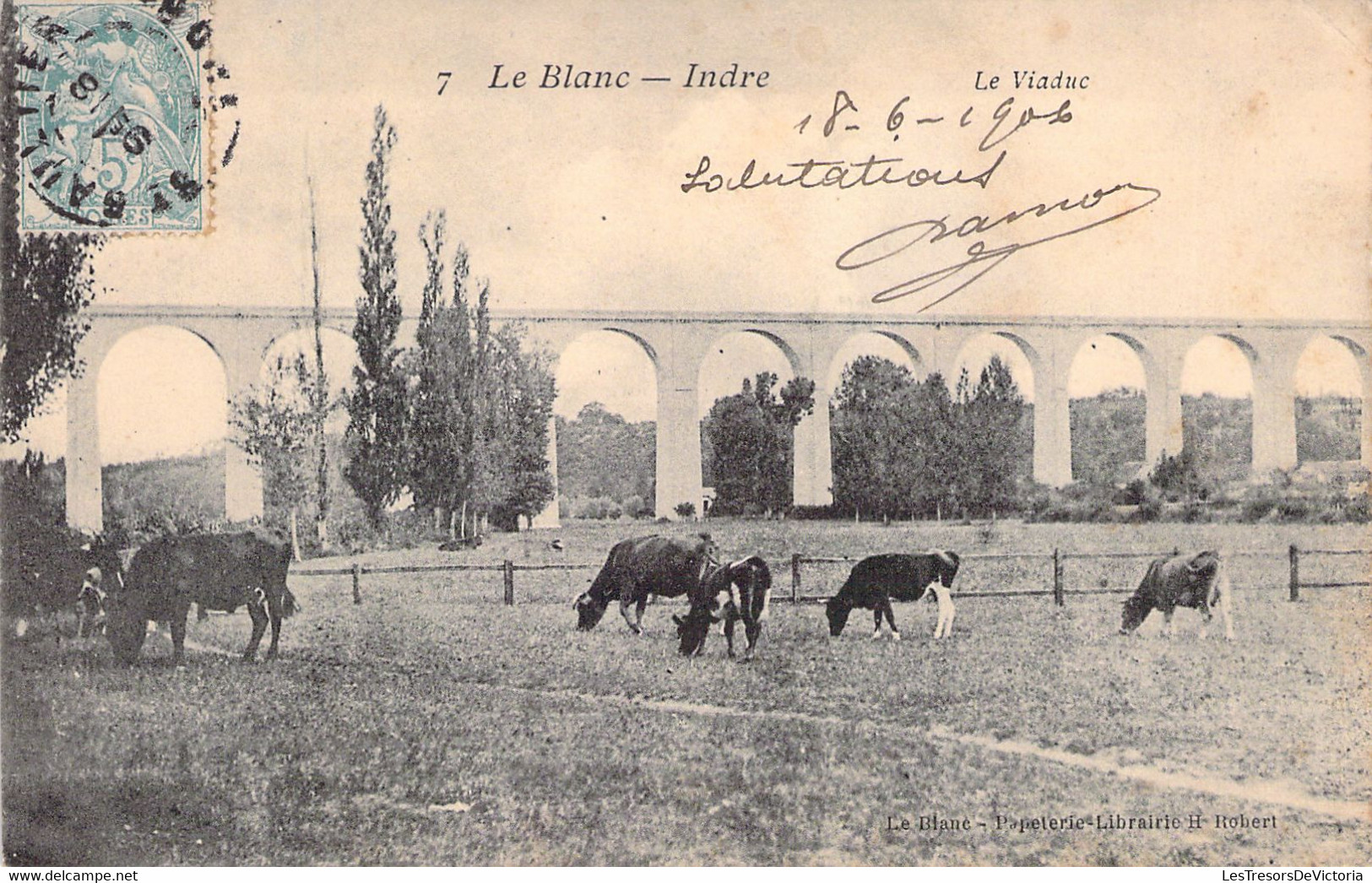 CPA FRANCE - 36 - LE BLANC - Le Viaduc - Vache - Le Blanc