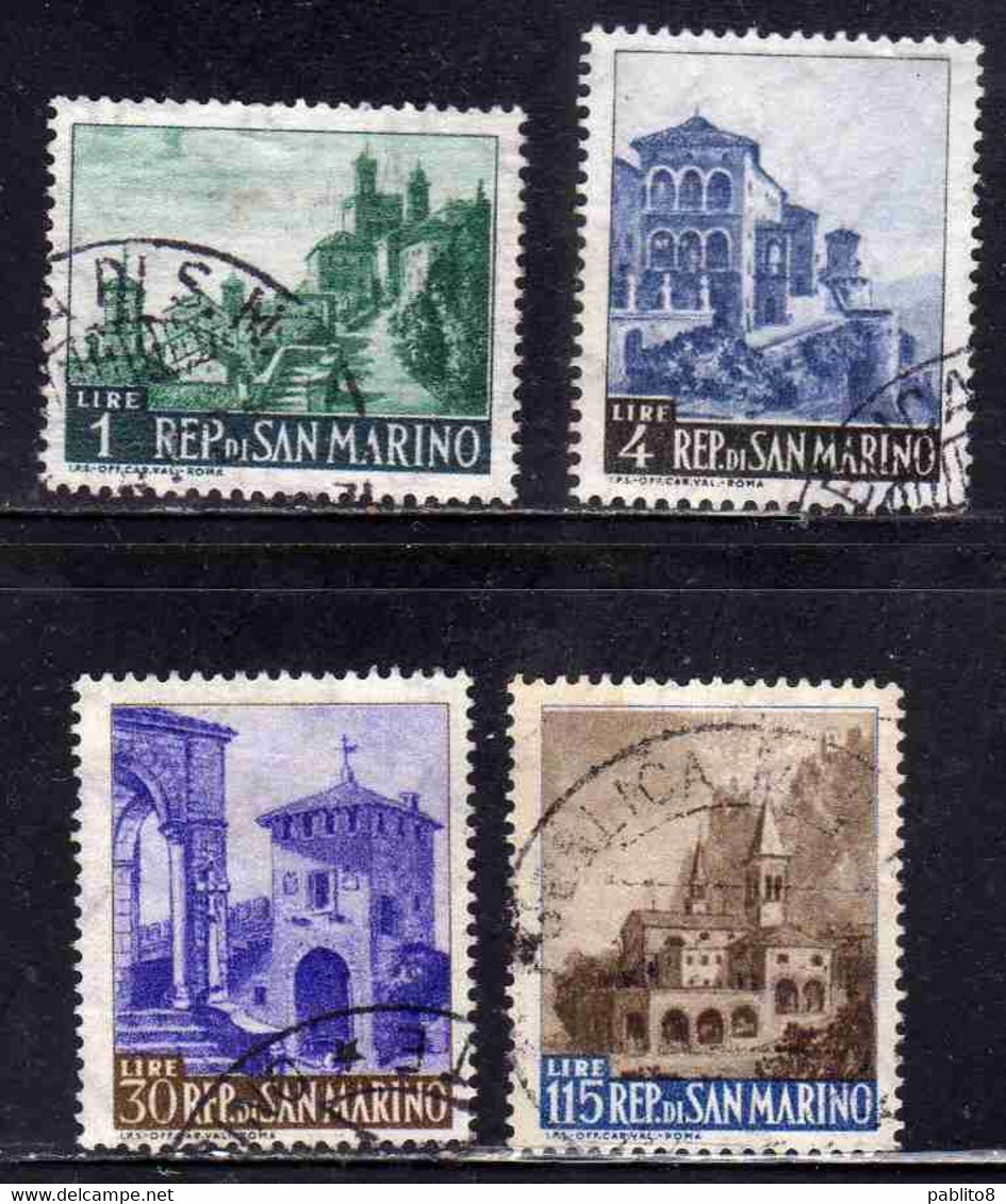 REPUBBLICA DI SAN MARINO 1961 VEDUTE VIEWS SERIE COMPLETA COMPLETE SET USATA USED OBLITERE' - Gebruikt