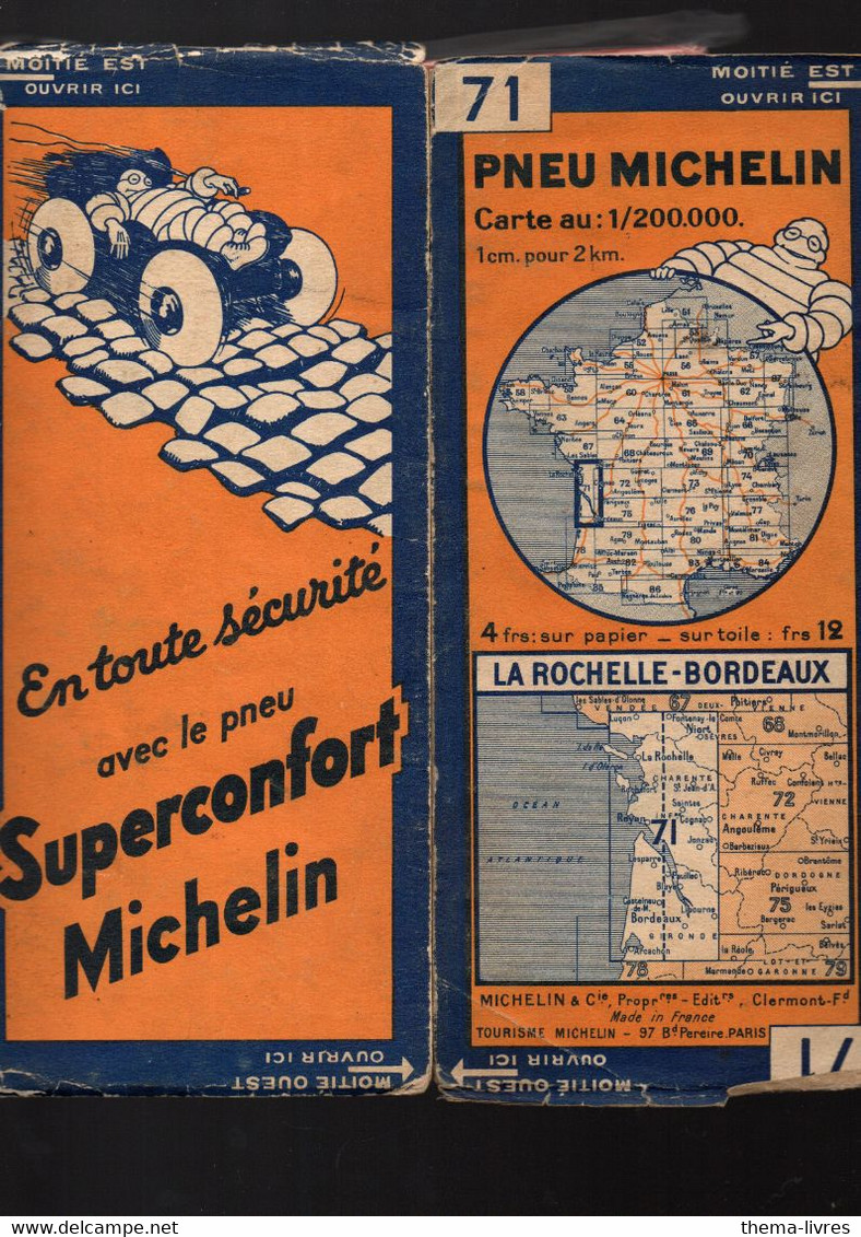 Carte Michelin   N°71 La Rochelle-Bordeaux (3220-74)   (PPP4955) - Cartes Routières