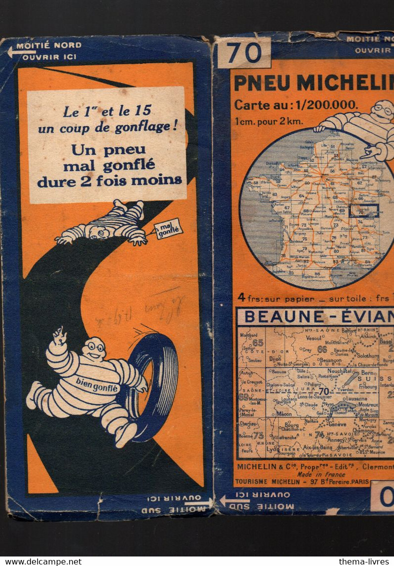Carte Michelin   N°70 Beaune-Evian (3028-55)   (PPP4956) - Cartes Routières