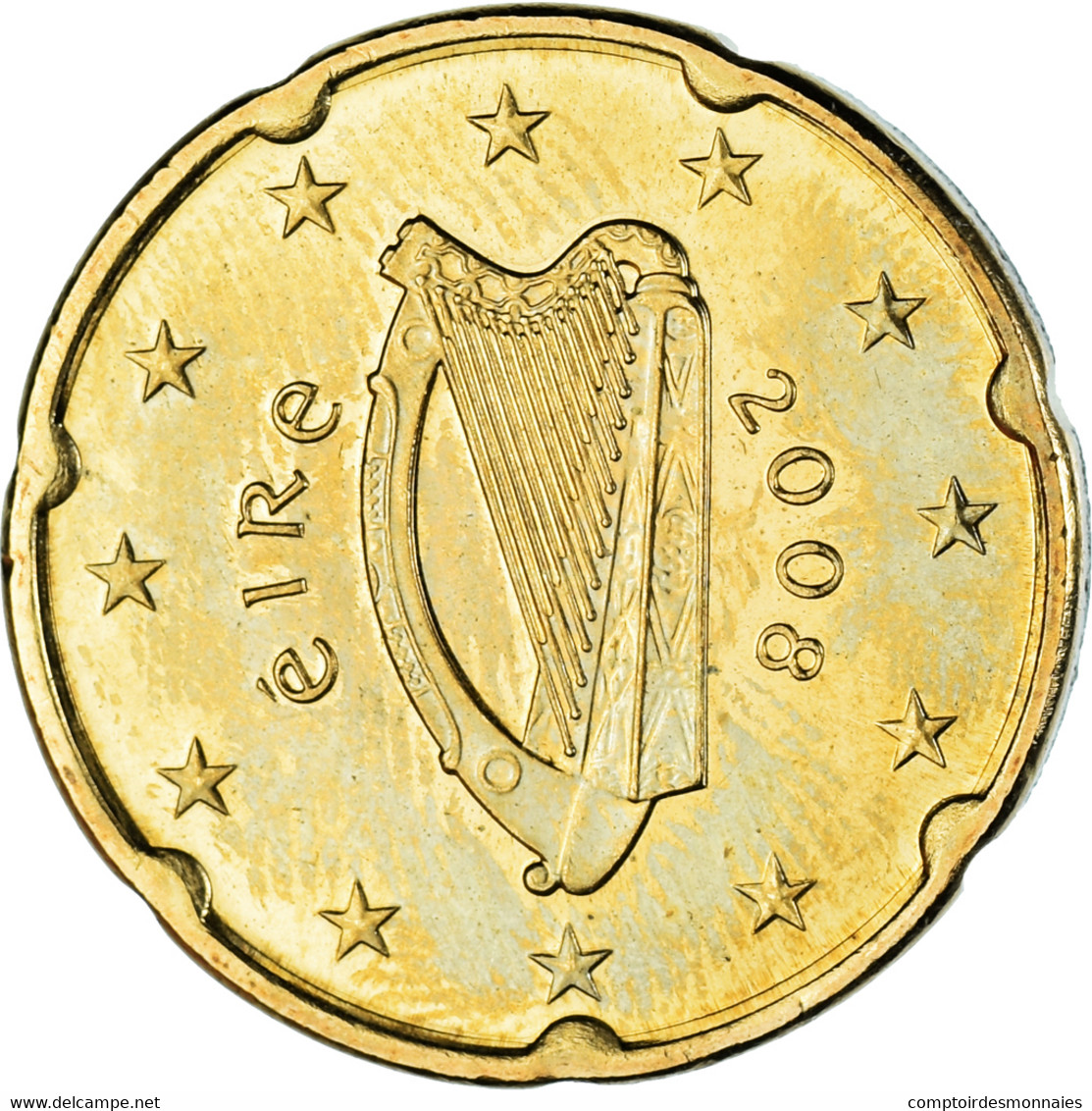 République D'Irlande, 20 Euro Cent, 2008, Sandyford, SUP, Laiton, KM:48 - Irland