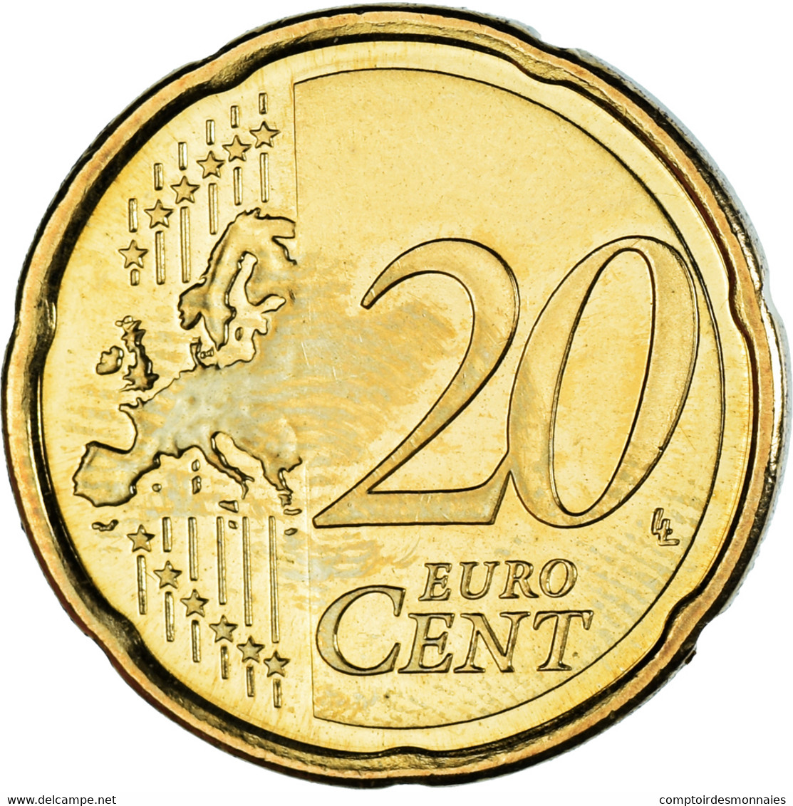 République D'Irlande, 20 Euro Cent, 2008, Sandyford, SUP, Laiton, KM:48 - Ireland