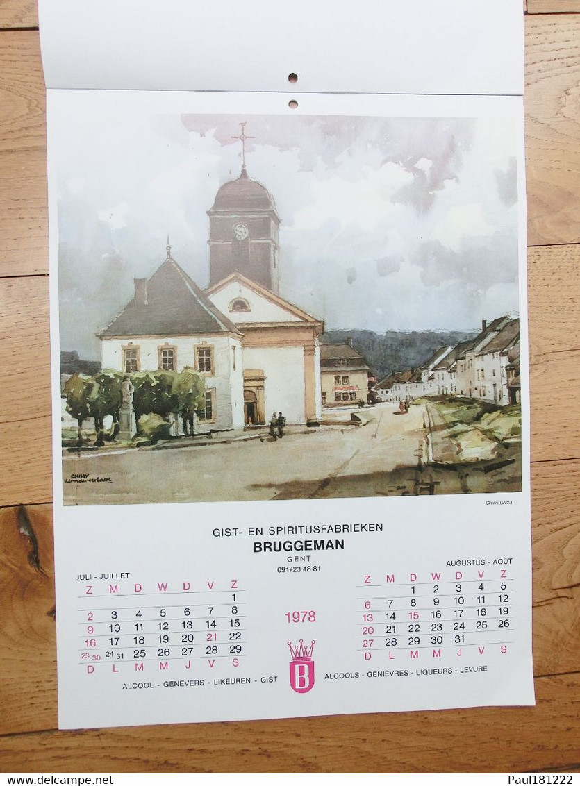 Gent Gand Spiritusfabrieken Spiritueux Bruggeman Calendrier 1978 Damme Mortehan Lissewege Chiny Mespelare Chassepierre - Big : 1971-80