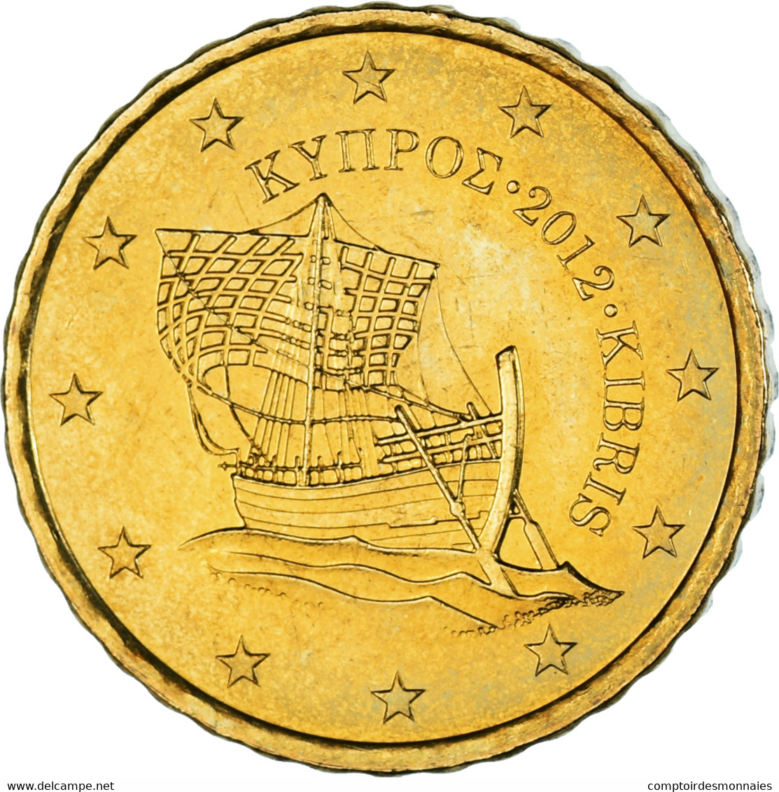Chypre, 10 Euro Cent, 2012, SUP, Laiton, KM:81 - Cyprus
