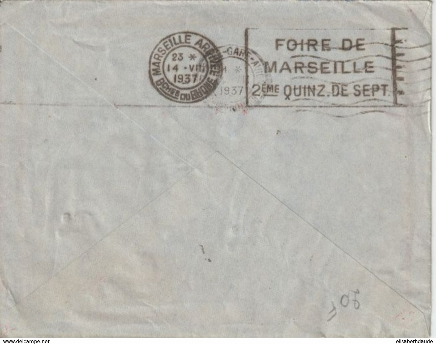 CEYLAN - 1937 - ENVELOPPE De COLOMBO Par AVION => MARSEILLE - Ceylon (...-1947)