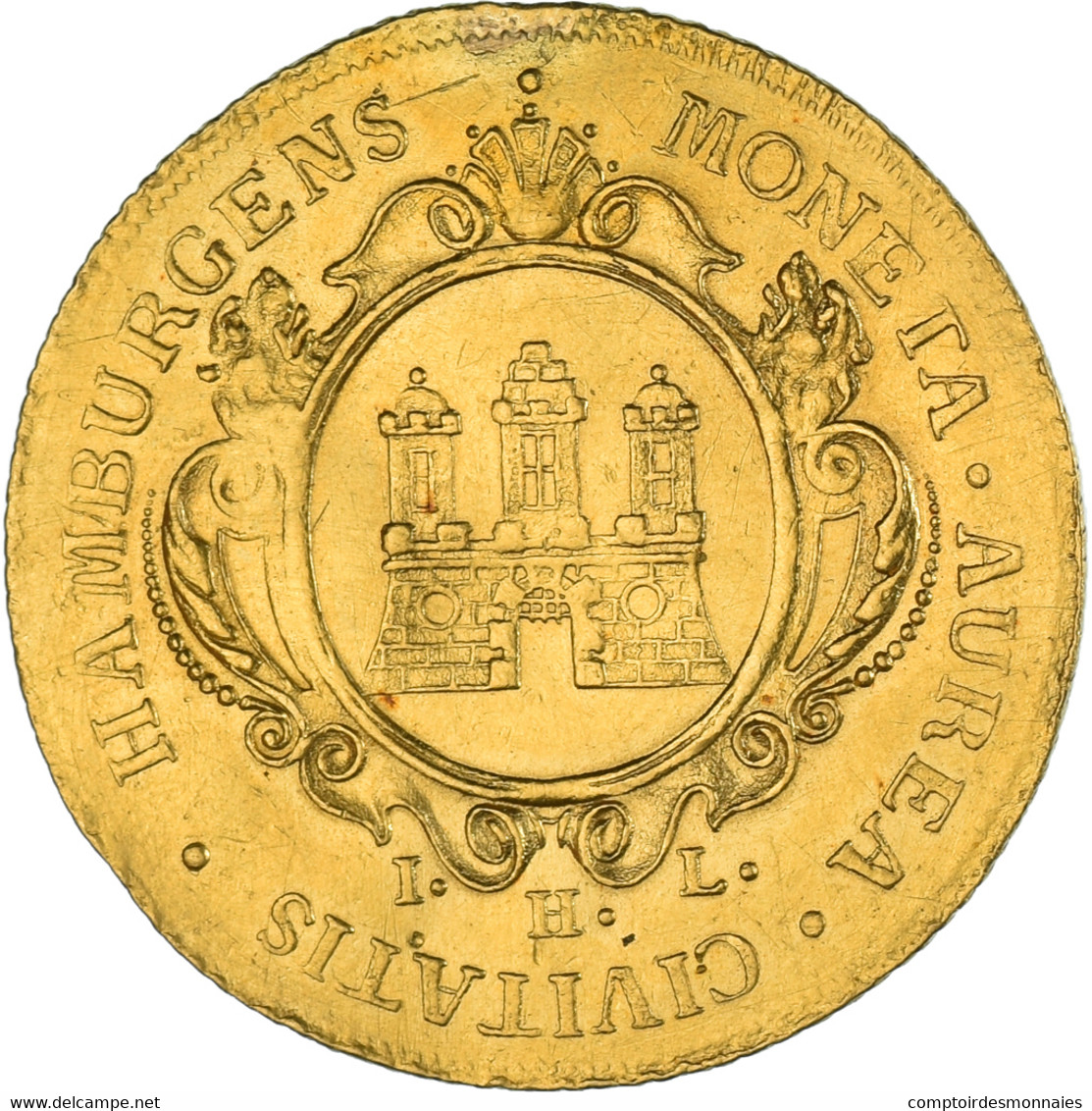 Monnaie, Etats Allemands, Karl VI, 2 Ducat, 1732, Hambourg, TTB+, Or, KM:345 - Gold Coins