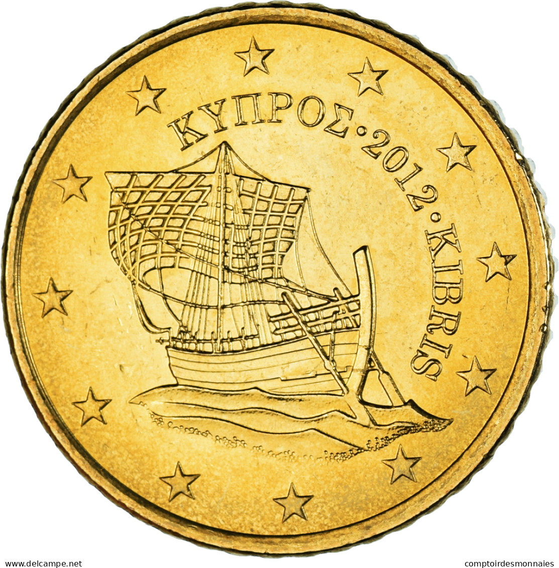 Chypre, 50 Euro Cent, 2012, SUP, Laiton, KM:83 - Cyprus