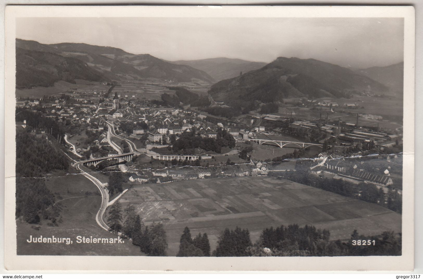 C3313) JUDENBURG - Steiermark - Häuser Brücken Felder Häuser Von Oben ALT - Judenburg