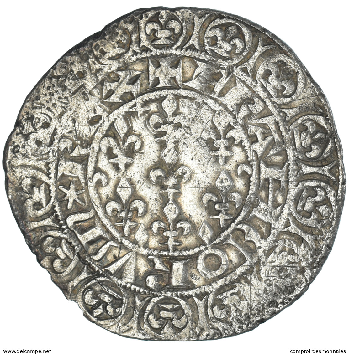 Monnaie, France, Jean II Le Bon, Gros Blanc Aux Fleurs De Lis, 1360-1364, TTB - 1350-1364 Jan II Van Frankrijk (De Goede)