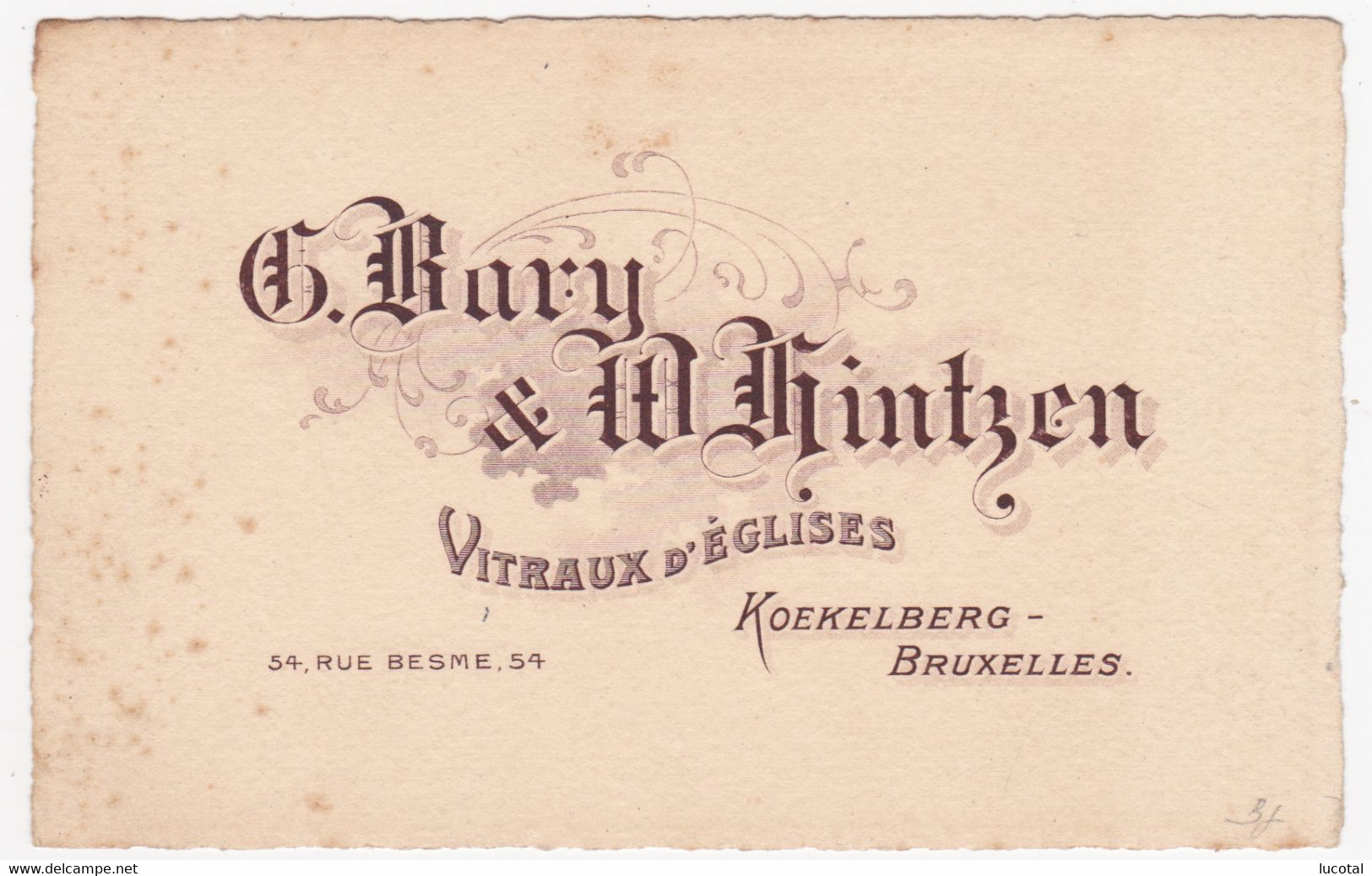 Koekelberg - Carte Publicitaire - Vitraux D'Eglises - Bary & Hintzen - Rue Besme - Koekelberg