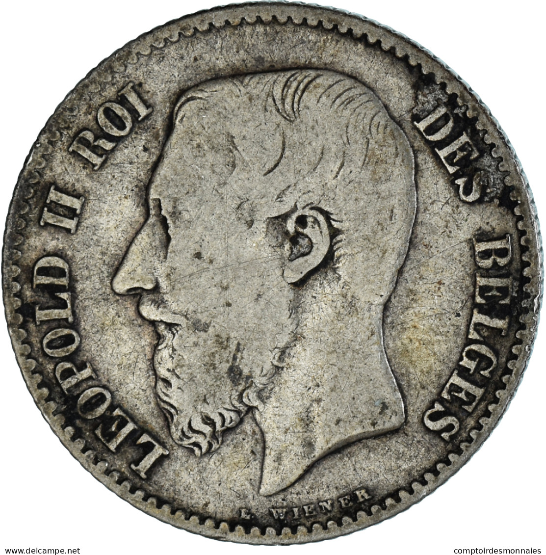 Monnaie, Belgique, Leopold II, Franc, 1867, Bruxelles, B+, Argent, KM:28.1 - 1 Frank