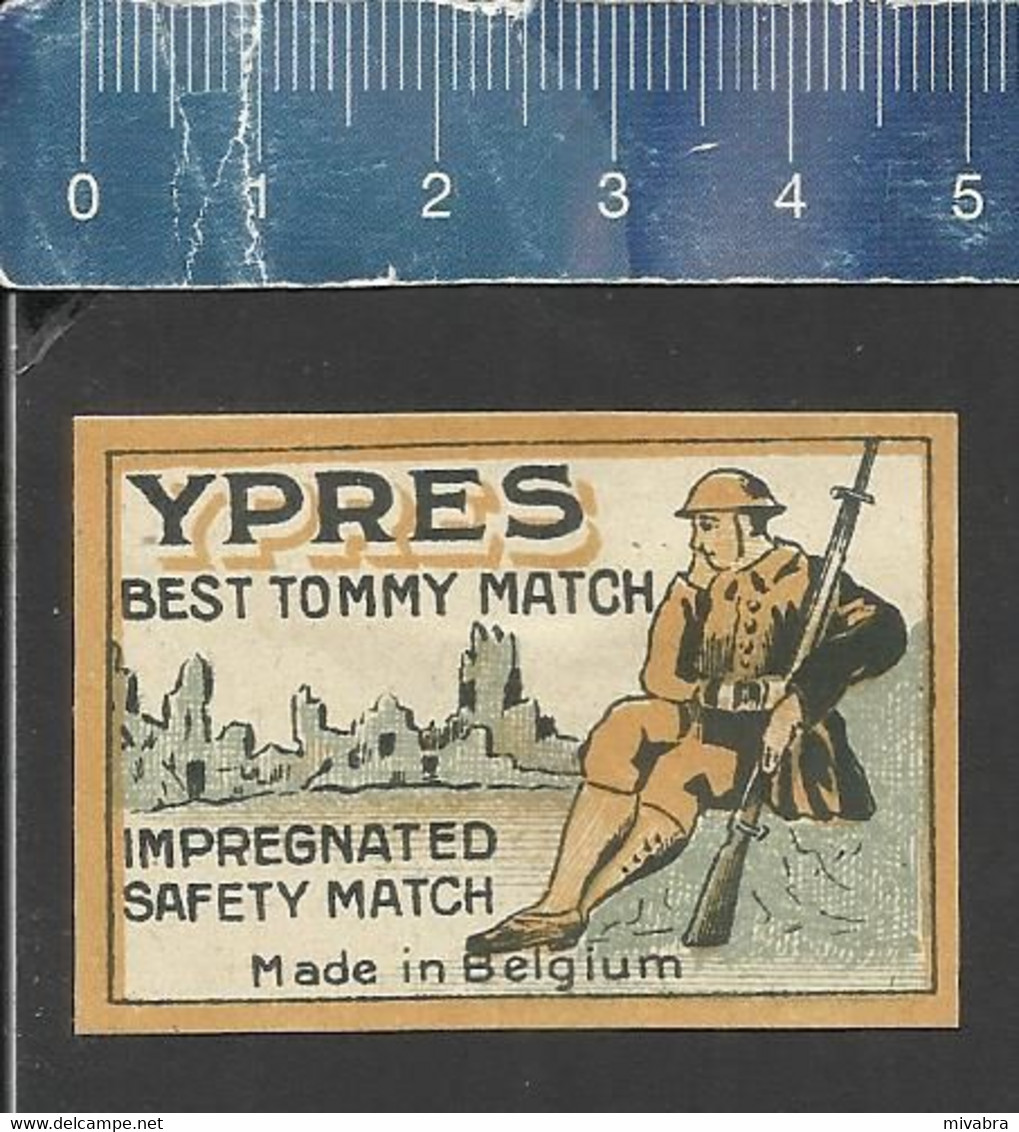 YPRES BEST TOMMY MATCH - OLD MATCHBOX LABEL BELGIUM - Zündholzschachteletiketten