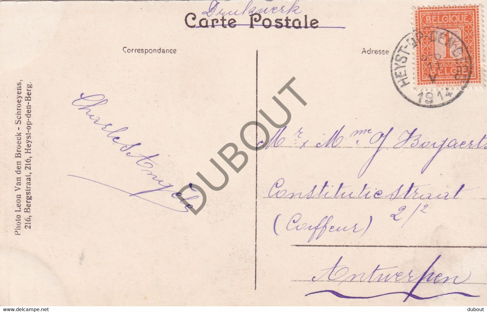 Postkaarte/Carte Postale - Heist-op-den-Berg - Bergstraat - Tramspoor (C3239) - Heist-op-den-Berg