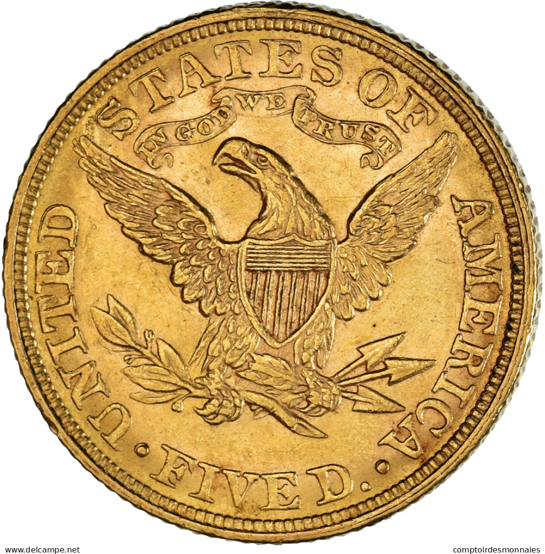 Monnaie, États-Unis, Coronet Head, $5, Half Eagle, 1880, Philadelphie, TTB+ - 5$ - Half Eagle - 1866-1908: Coronet Head