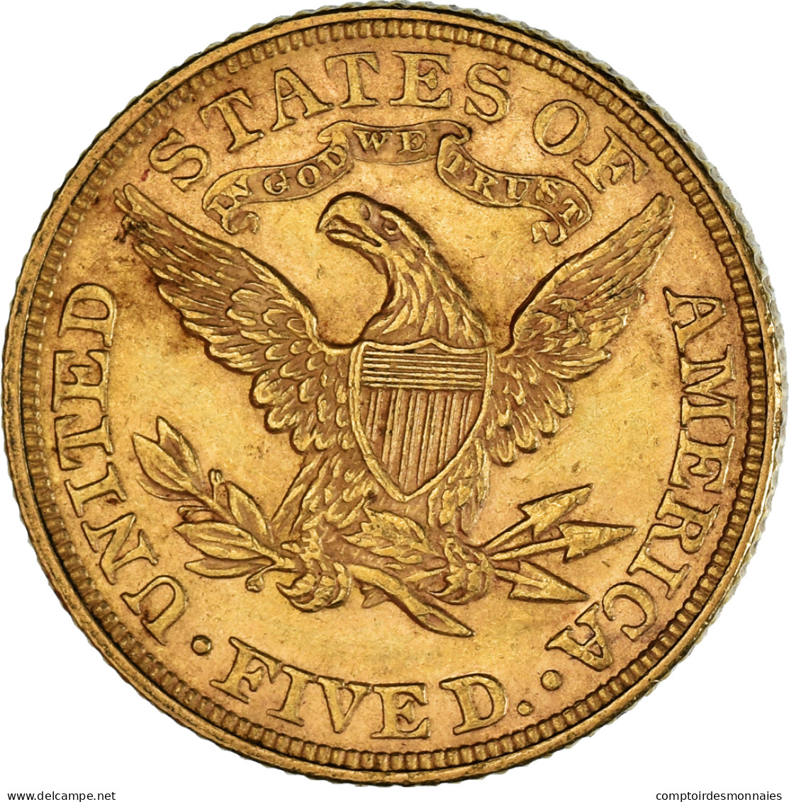 Monnaie, États-Unis, Coronet Head, $5, Half Eagle, 1895, U.S. Mint - 5$ - Half Eagles - 1866-1908: Coronet Head (tête Couronnée)