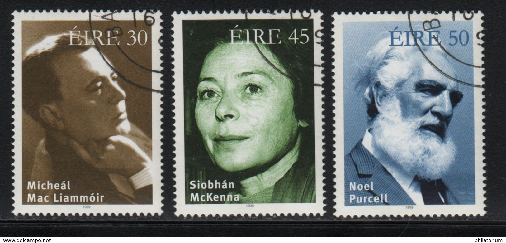 Eire, Irlande O; Yv  1118, 1119, 1120; Acteurs, Actrice, - Used Stamps