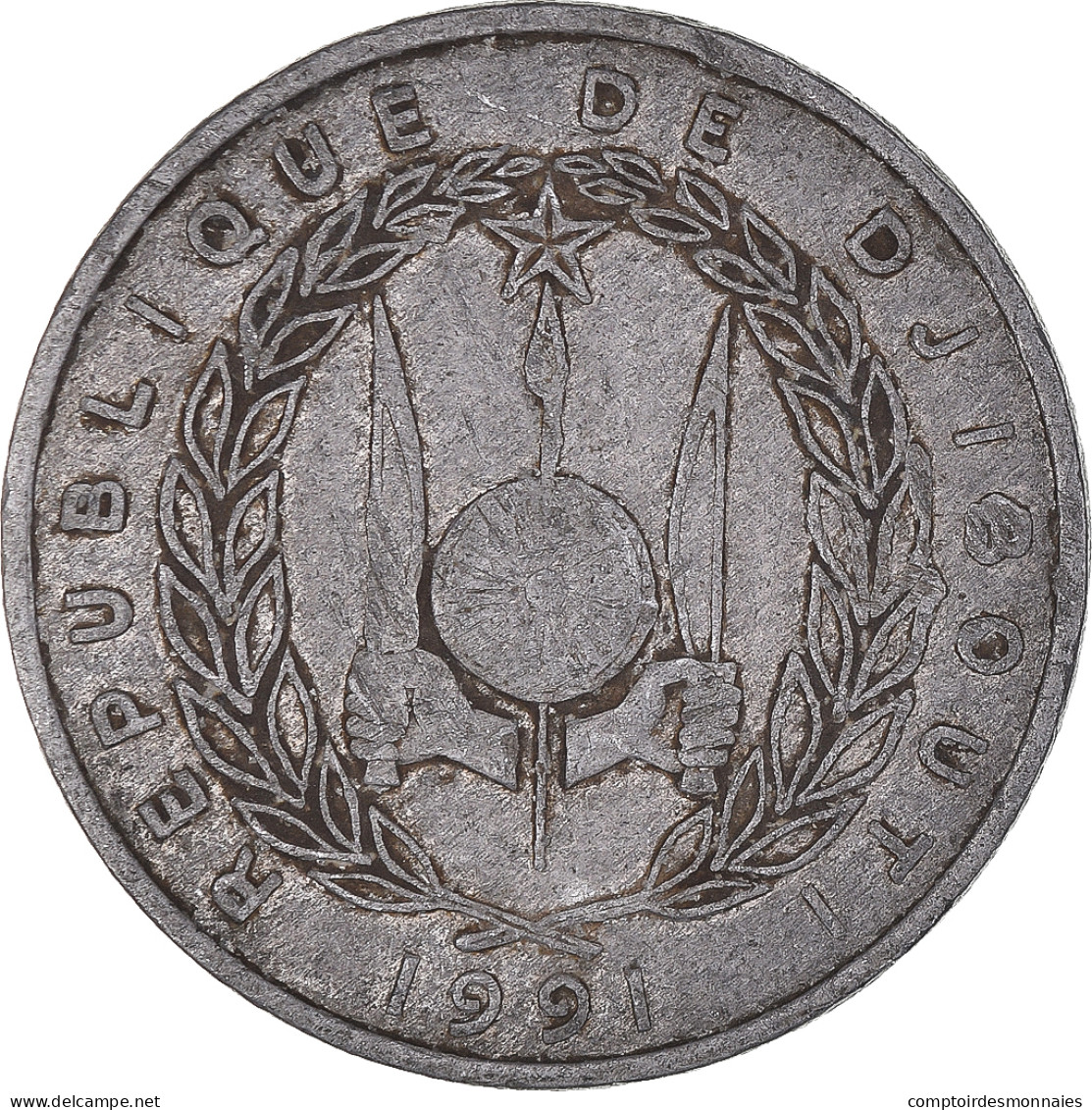 Monnaie, Djibouti, 5 Francs, 1991 - Djibouti