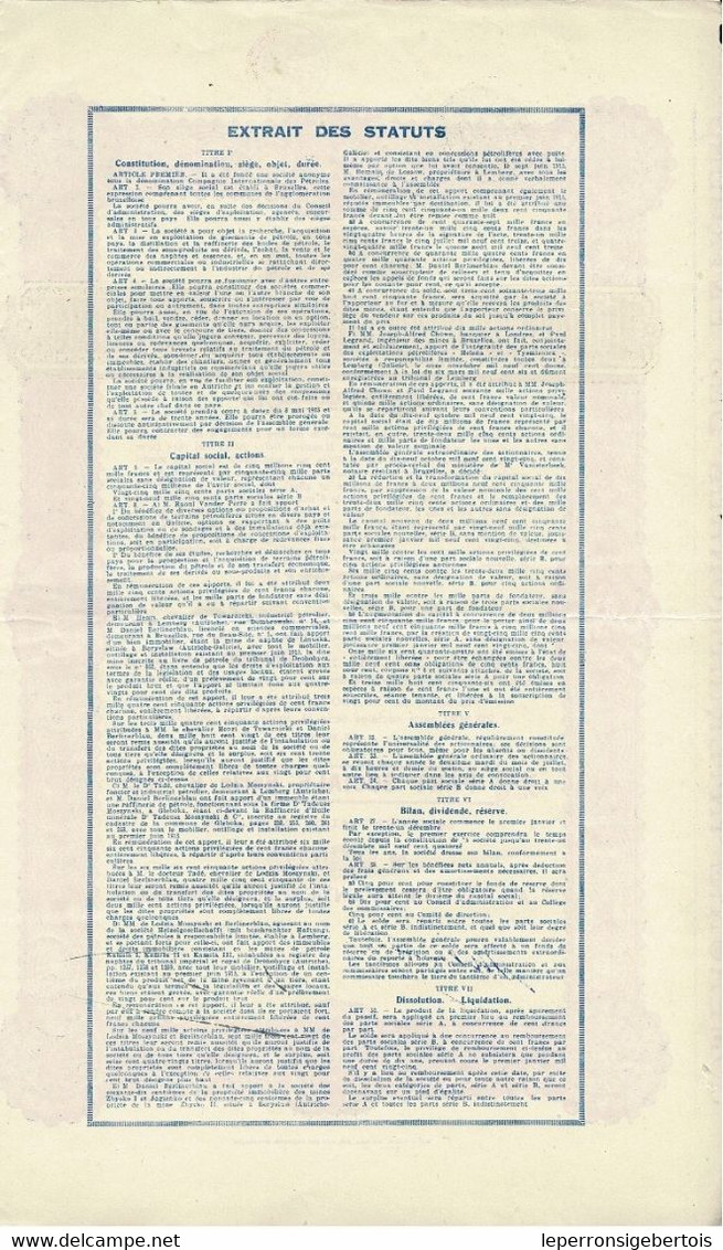 - Titre De 1925 - Compagnie Internationale Des Pétroles  - - Pétrole