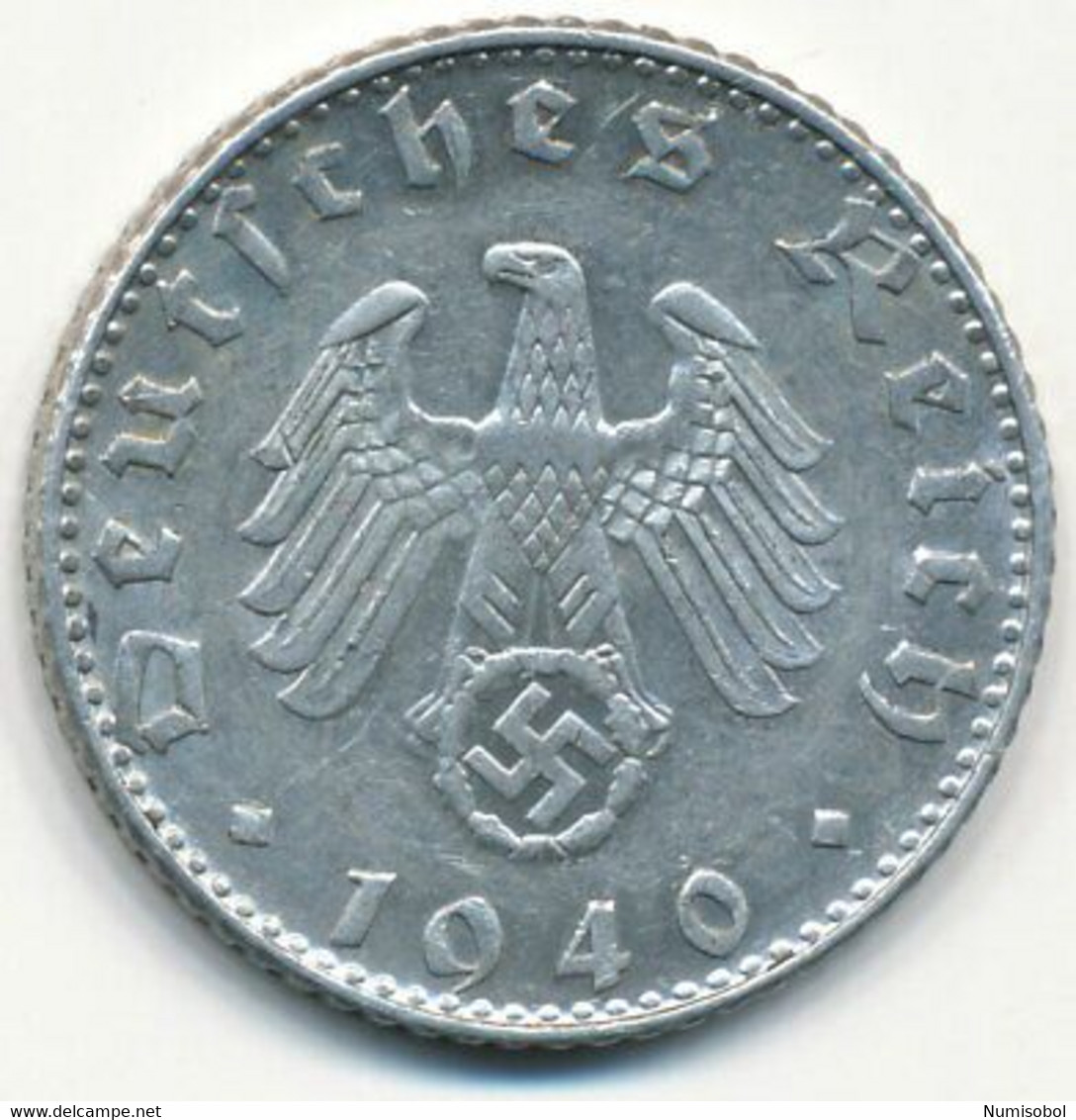 GERMANY, DEUTSCHLAND - 50 Pfennig (B) 1940. (D217) - 50 Reichspfennig