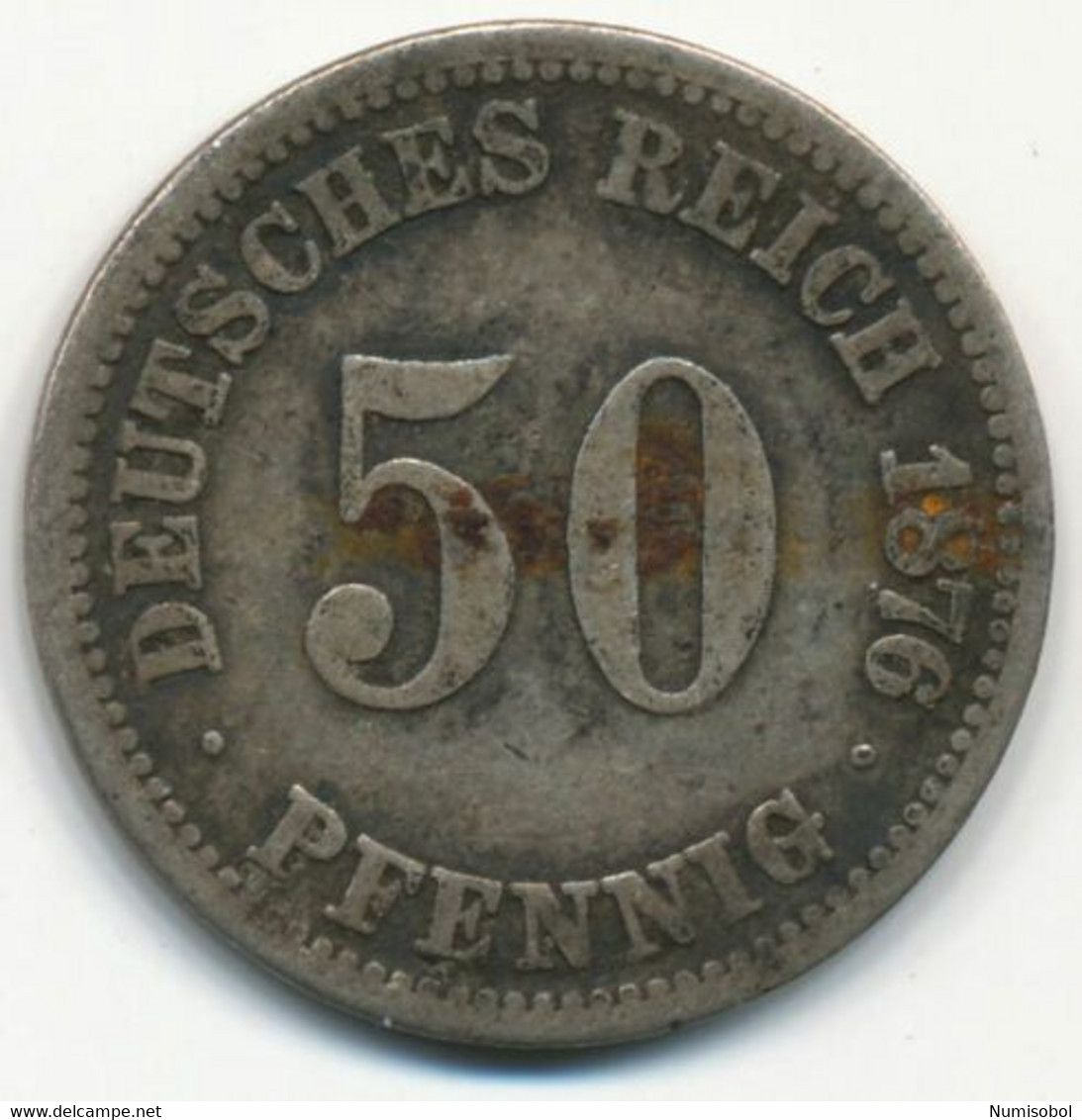 GERMANY, DEUTSCHLAND - 50 Pfennig (A) 1876. (D219) - 50 Pfennig