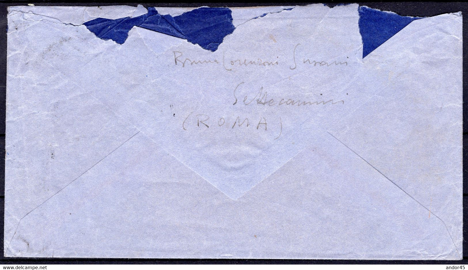 1945 24 GIU AFFRANCATURE IN EMERGENZA AEROGRAMMA INTERNO DA ROMA PER VENEZIA NON AFFRANCATO E TASSATO PER L.1 COL L.1 MO - Airmail